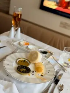 Finished plate of caviar Etihad First